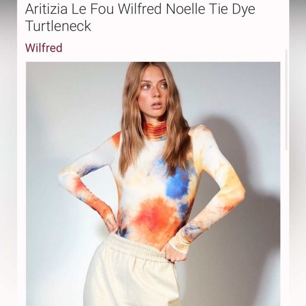 Aritzia la fou Wilfred tie dye turtle neck